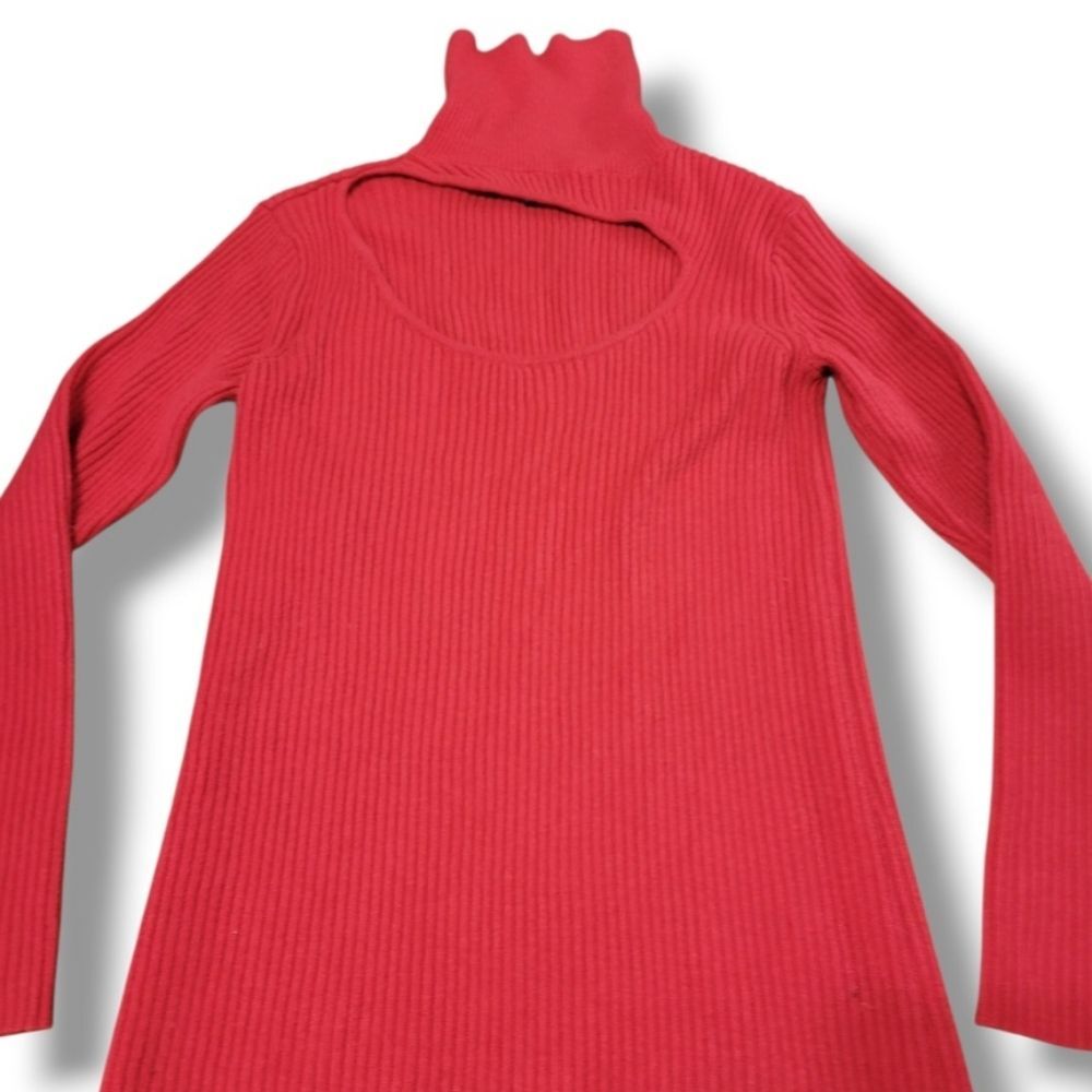 Eloquii Dress Size 14 / 16 Women's Sweater Dress Turtleneck Keyhole Cutout Dress - Picture 5 of 9